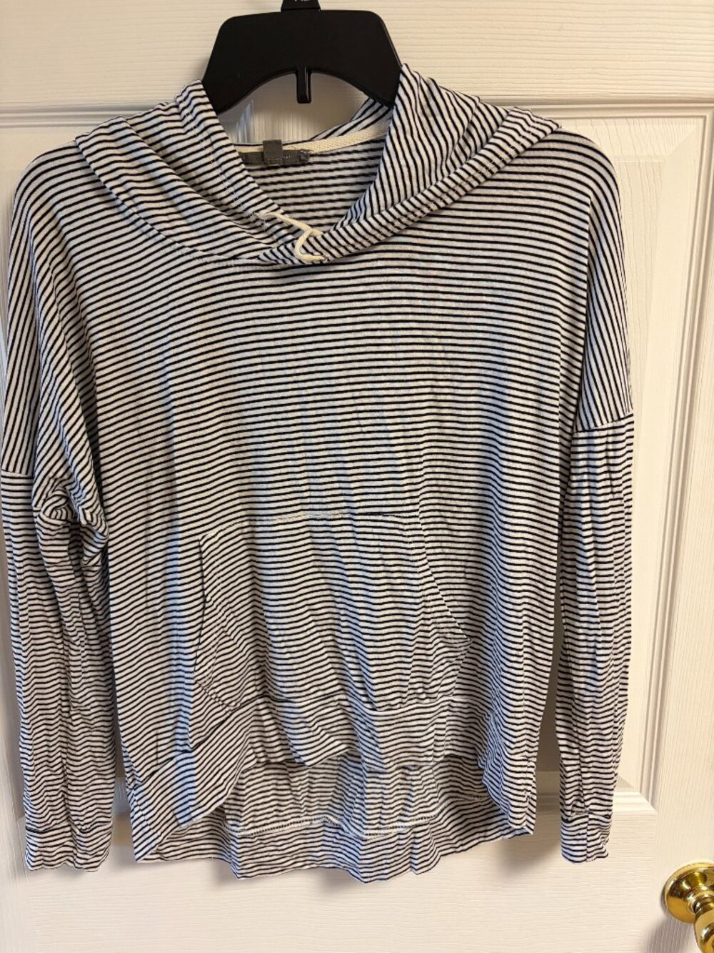 Ladies Don't Ask Why one size hoodie black and white stripes